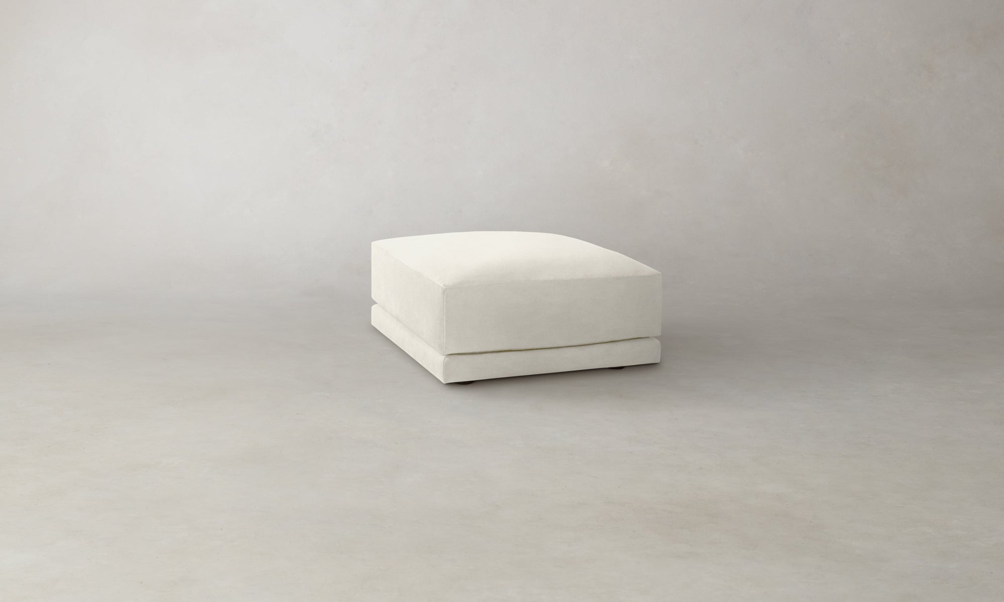 The Jones Ottoman - Marled Alpaca Velvet Porcelain