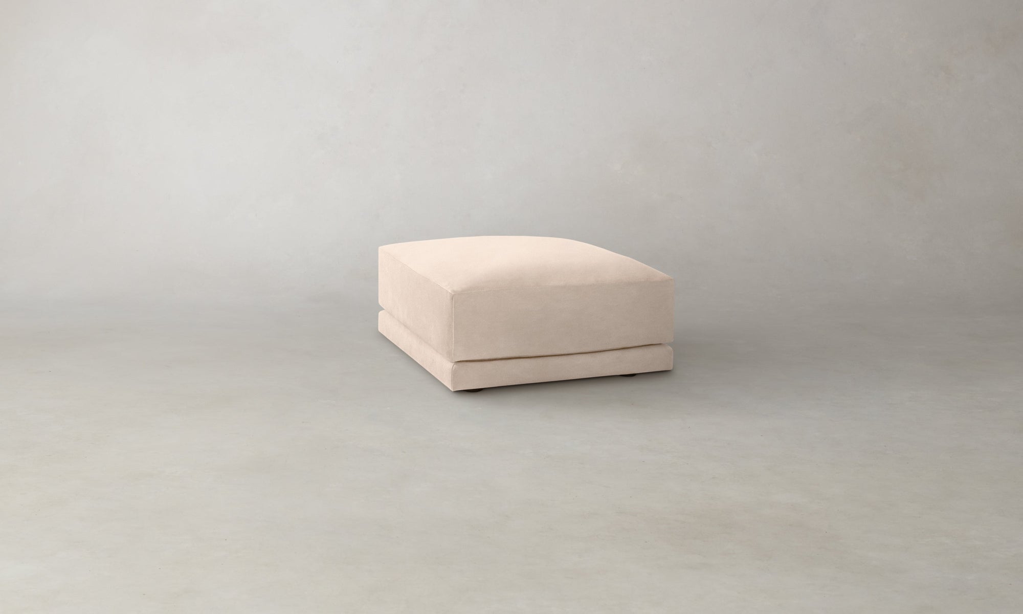 The Jones Ottoman - Marled Alpaca Velvet Rosette