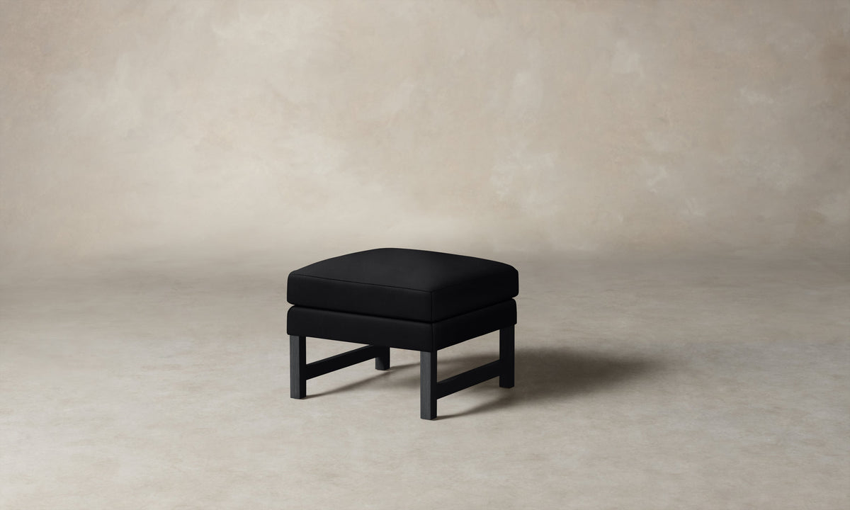 The Kaye Ottoman - Costa Leather Jet