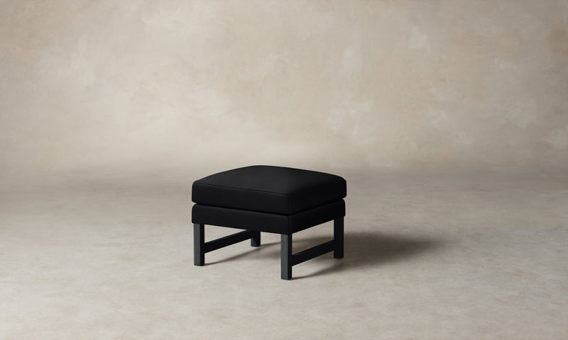 The Kaye Ottoman - Costa Leather Jet