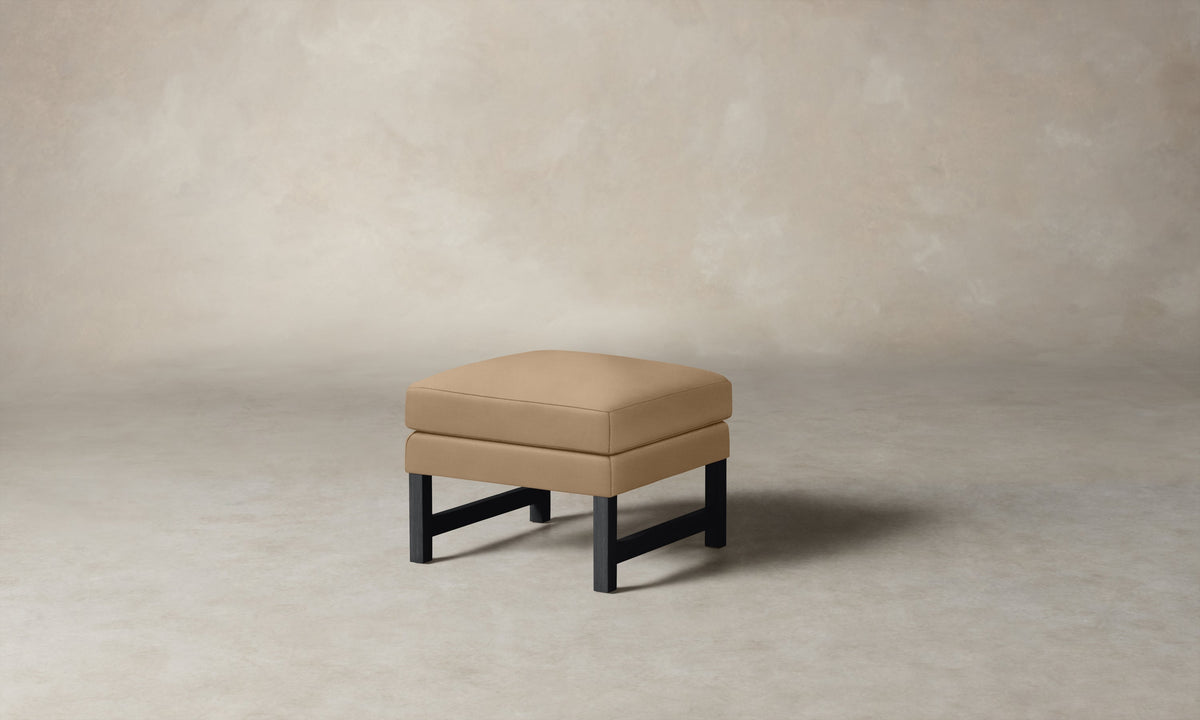 The Kaye Ottoman - Costa Leather Ridge