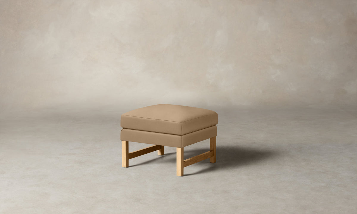 The Kaye Ottoman - Costa Leather Ridge