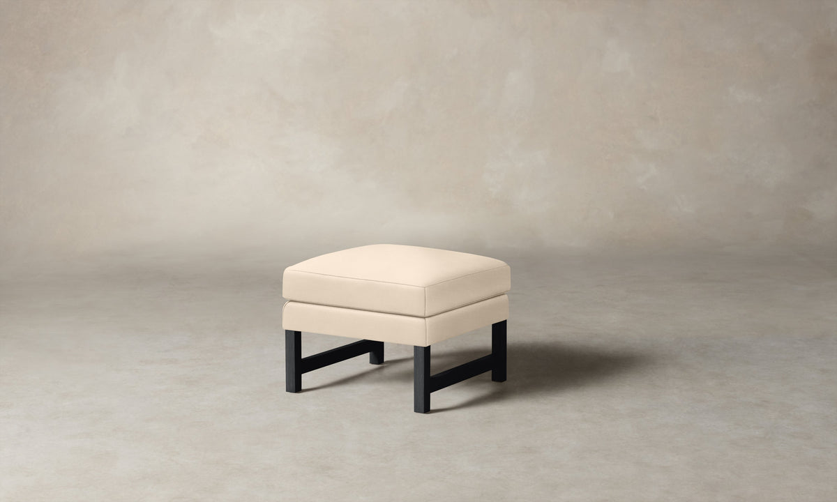 The Kaye Ottoman - Costa Leather Sesame