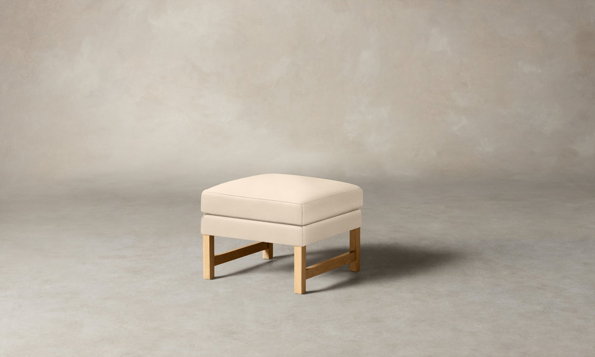 The Kaye Ottoman - Costa Leather Sesame
