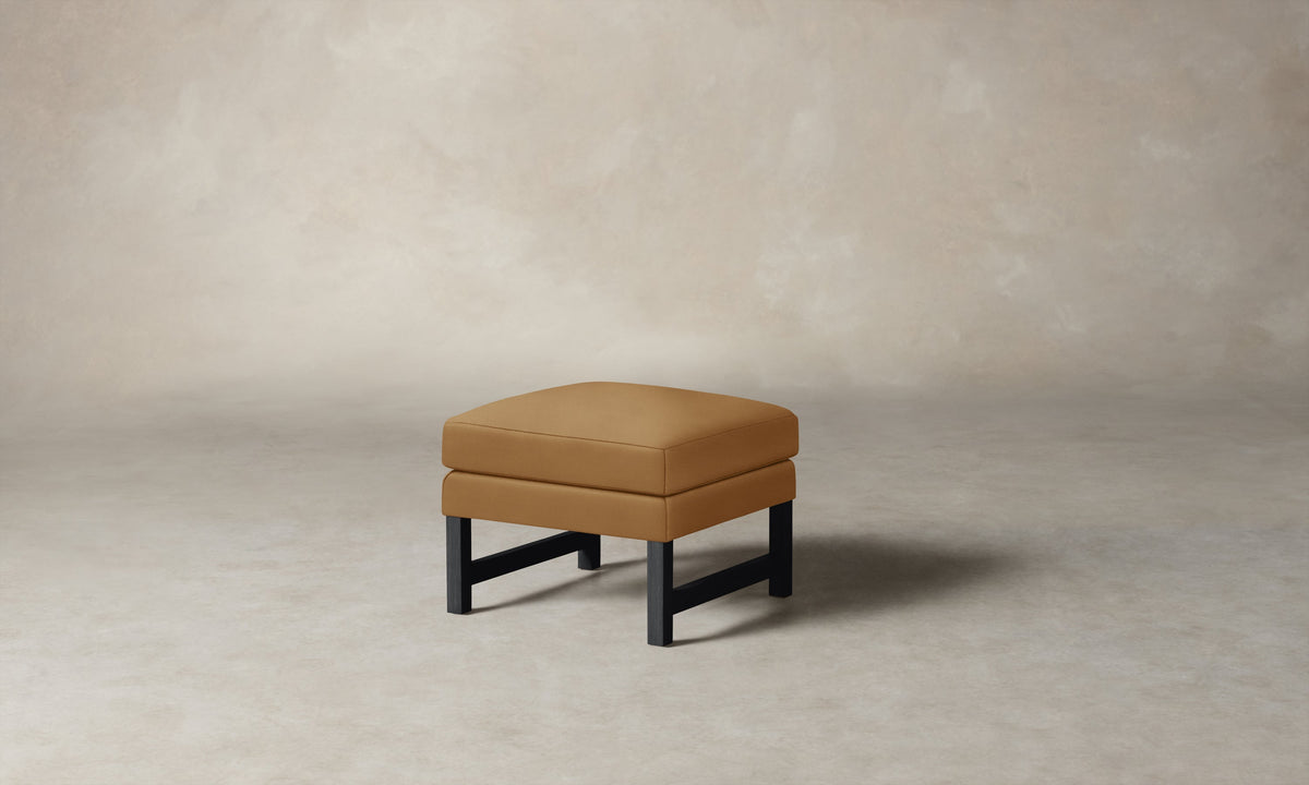 The Kaye Ottoman - Costa Leather Nutmeg