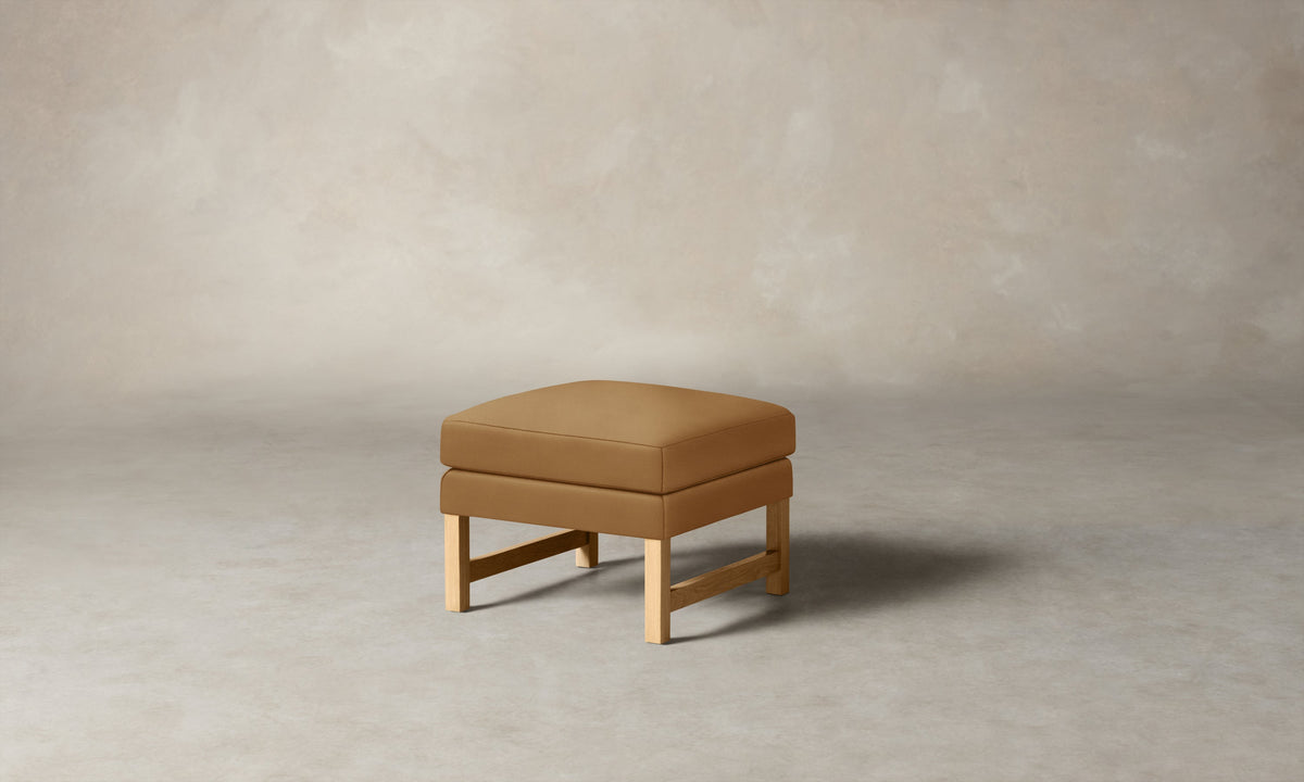 The Kaye Ottoman - Costa Leather Nutmeg