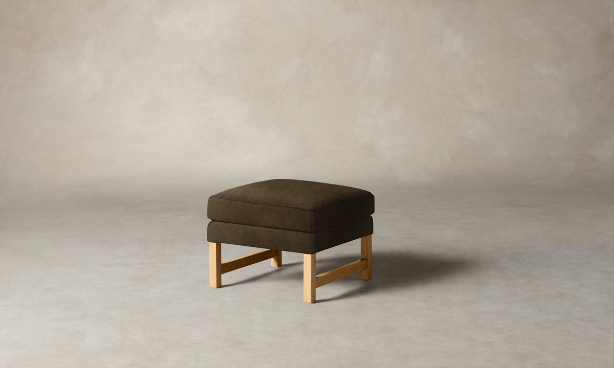 The Kaye Ottoman - Marled Alpaca Velvet Marsh