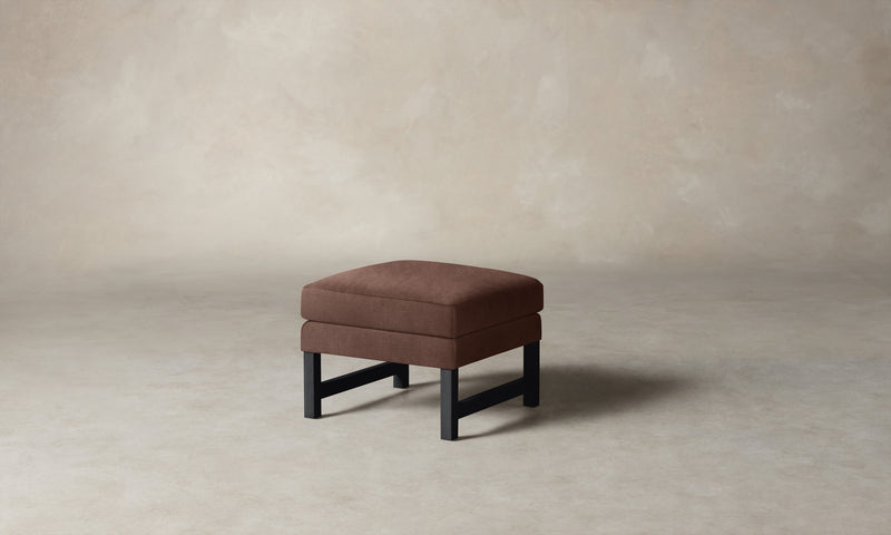 The Kaye Ottoman - Marled Alpaca Velvet Molasses