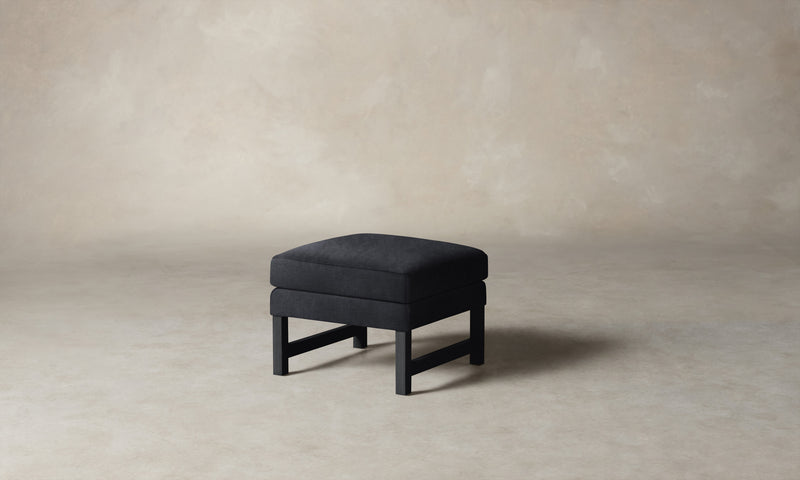 The Kaye Ottoman - Marled Alpaca Velvet Nightfall