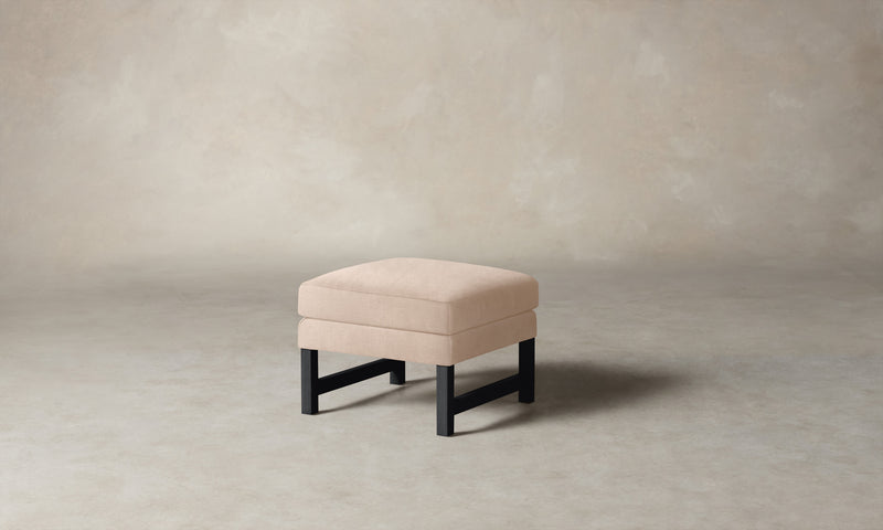 The Kaye Ottoman - Marled Alpaca Velvet Rosette
