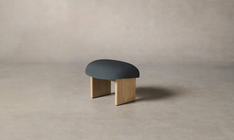 The Kenmare Ottoman - Marled Alpaca Velvet Basalt