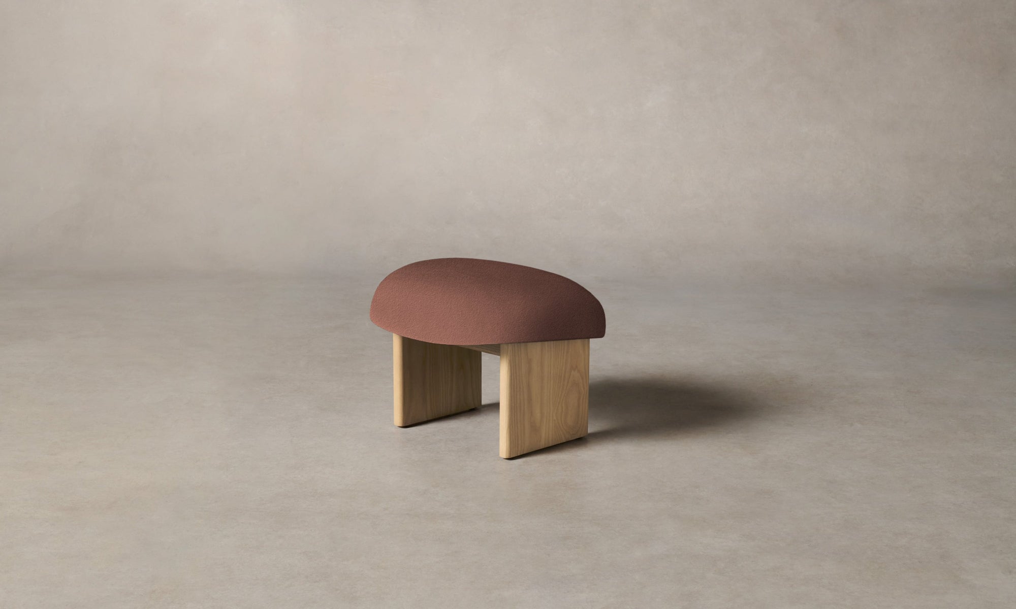 The Kenmare Ottoman - Marled Alpaca Velvet Molasses