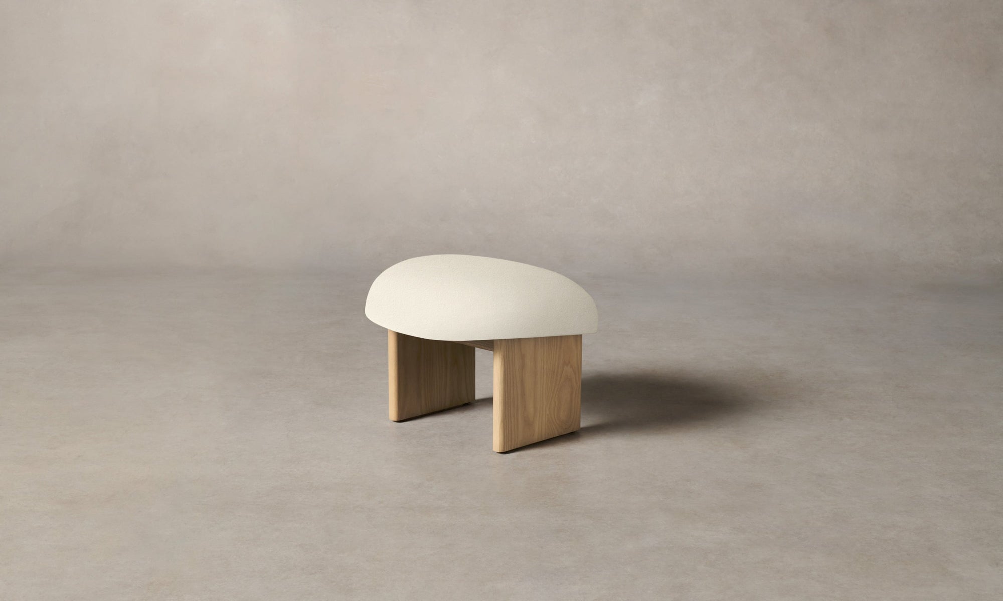 The Kenmare Ottoman - Marled Alpaca Velvet Porcelain