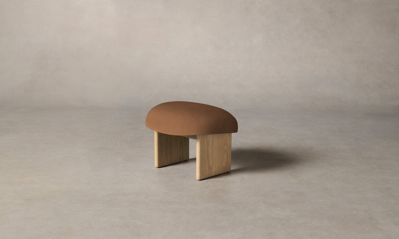 The Kenmare Ottoman - Marled Alpaca Velvet Whiskey