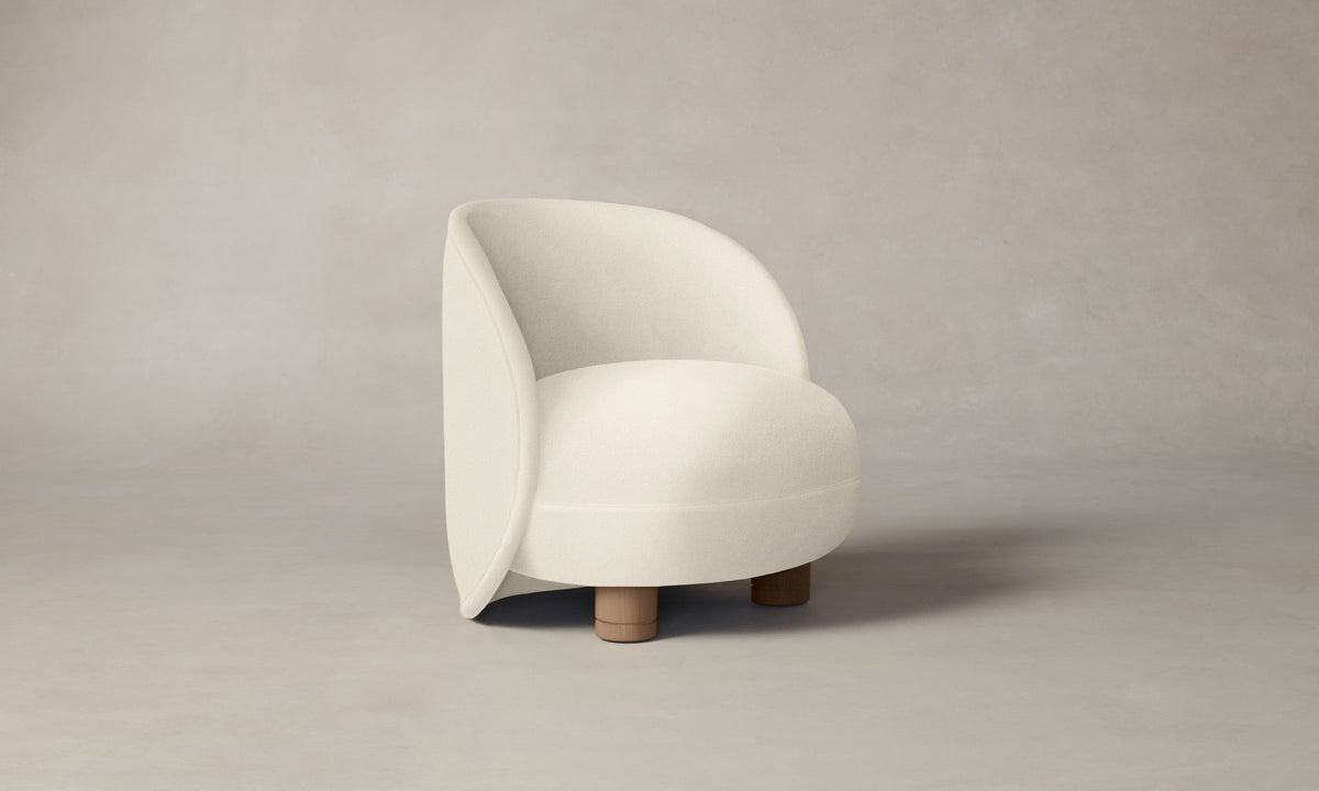 The Laight Chair - Marled Alpaca Velvet Porcelain