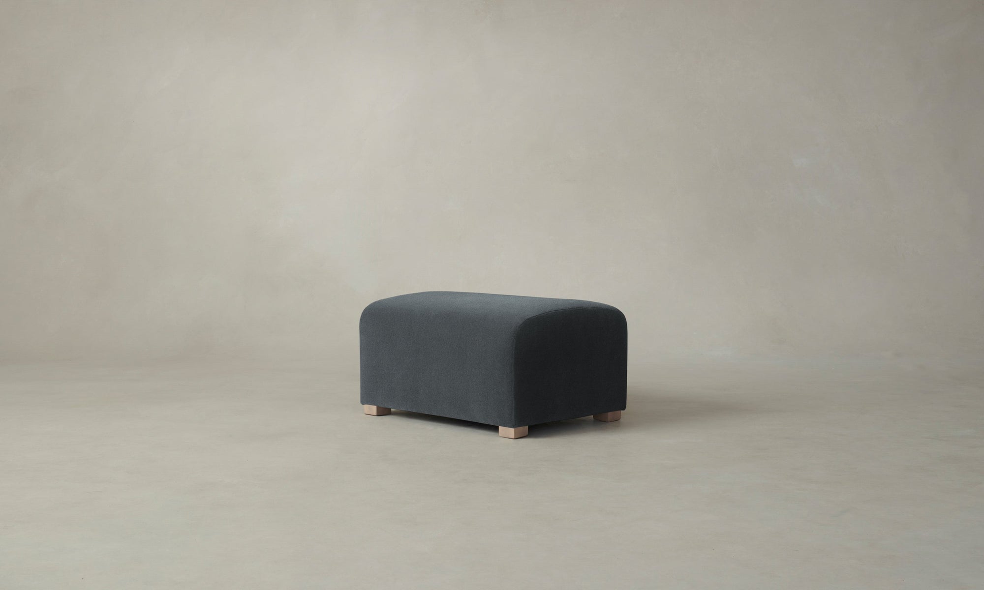 The Lenox Ottoman - Marled Alpaca Velvet Basalt