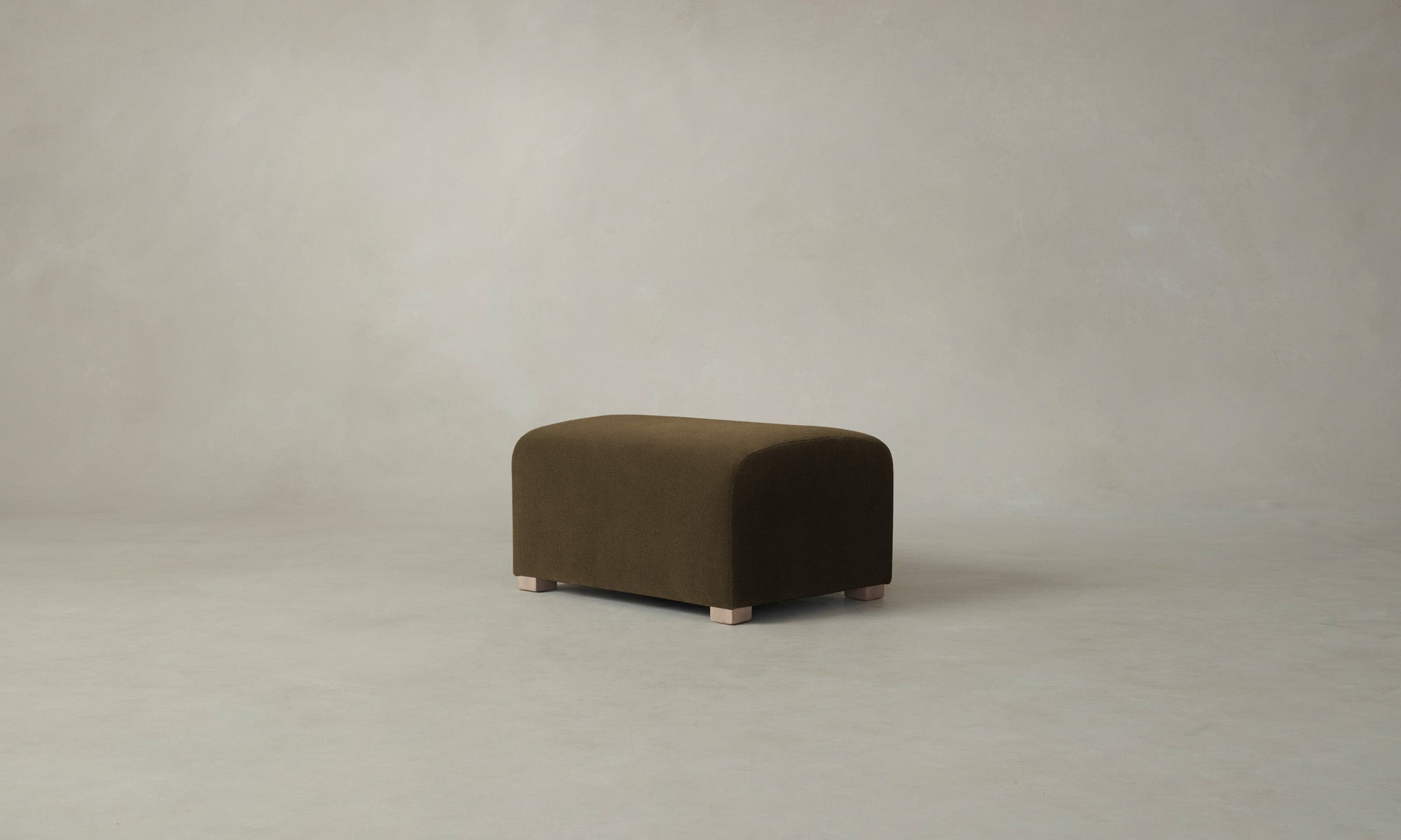The Lenox Ottoman - Marled Alpaca Velvet Marsh