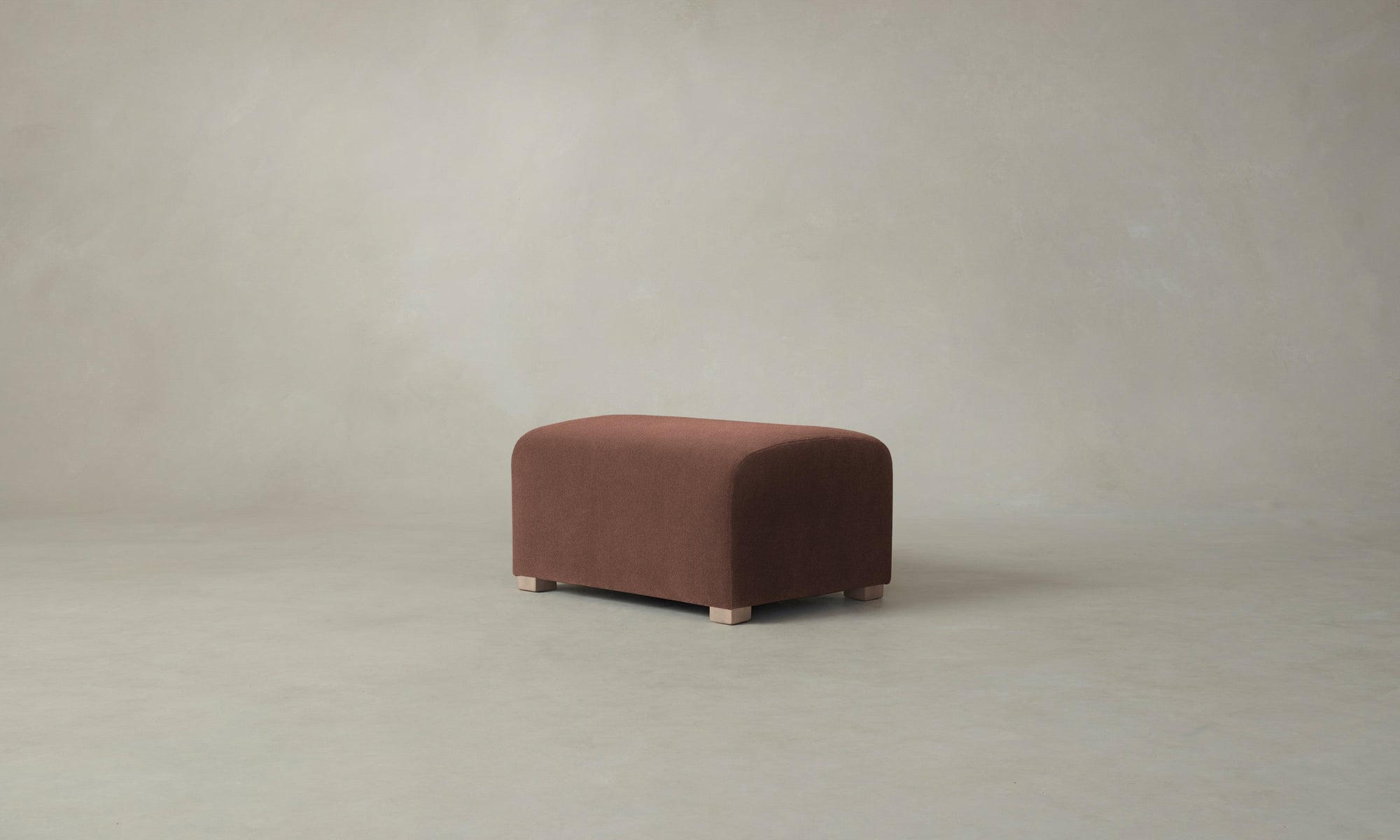 The Lenox Ottoman - Marled Alpaca Velvet Molasses