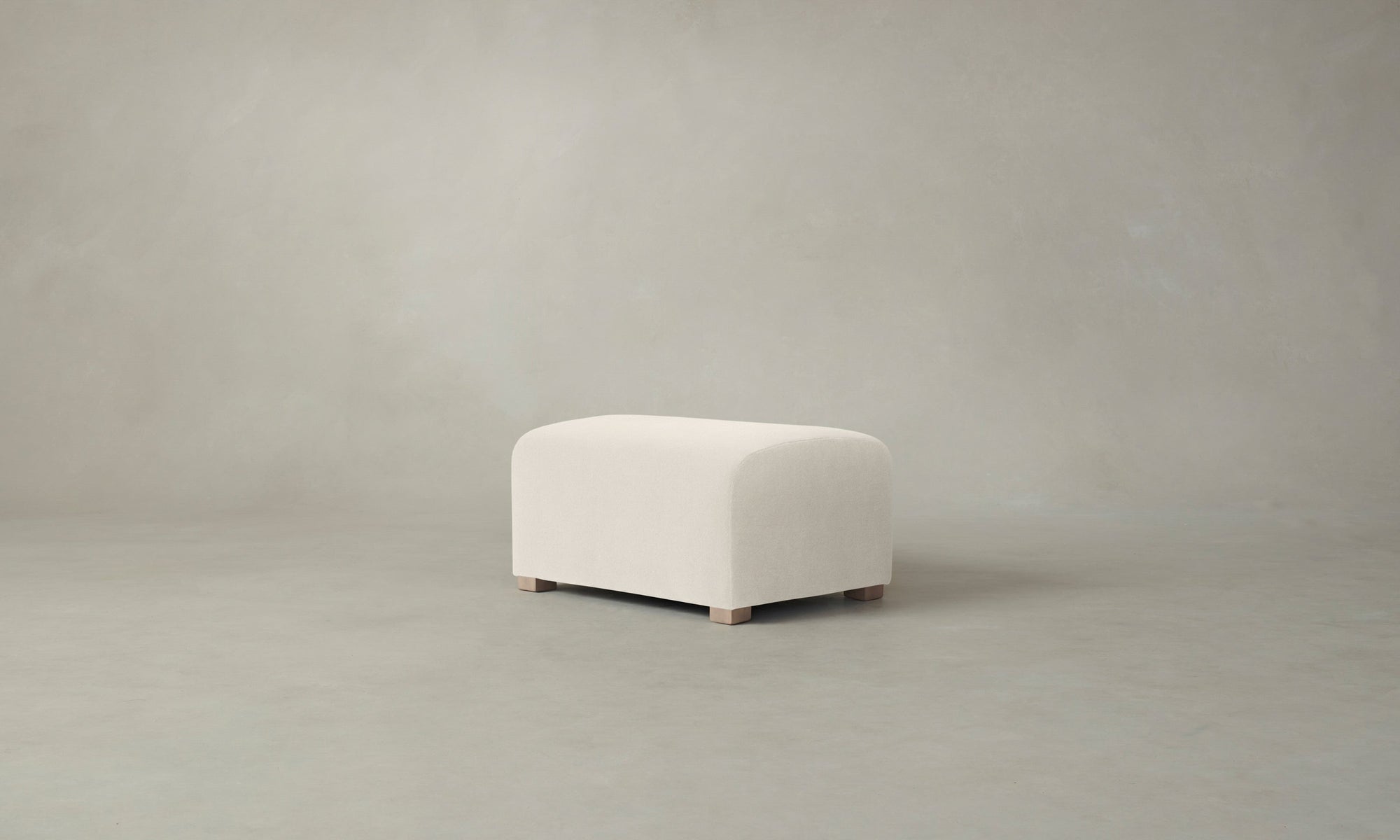 The Lenox Ottoman - Marled Alpaca Velvet Porcelain