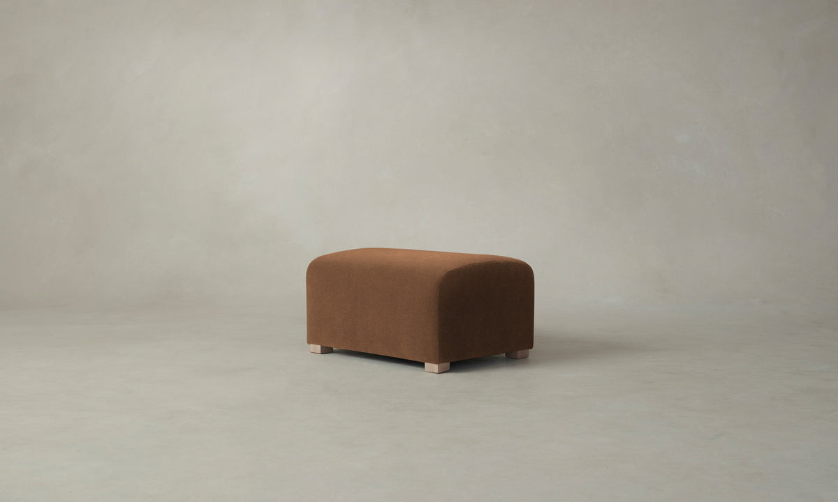 The Lenox Ottoman - Marled Alpaca Velvet Whiskey