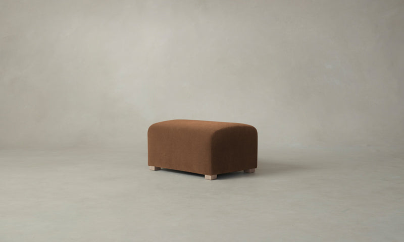 The Lenox Ottoman - Marled Alpaca Velvet Whiskey