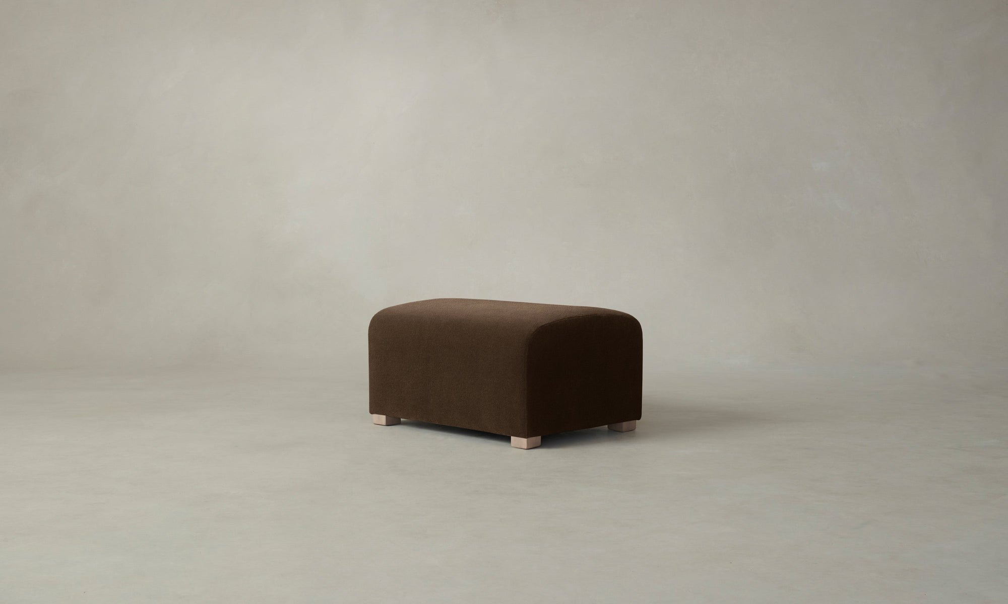 The Lenox Ottoman - Performance Velvet Bark