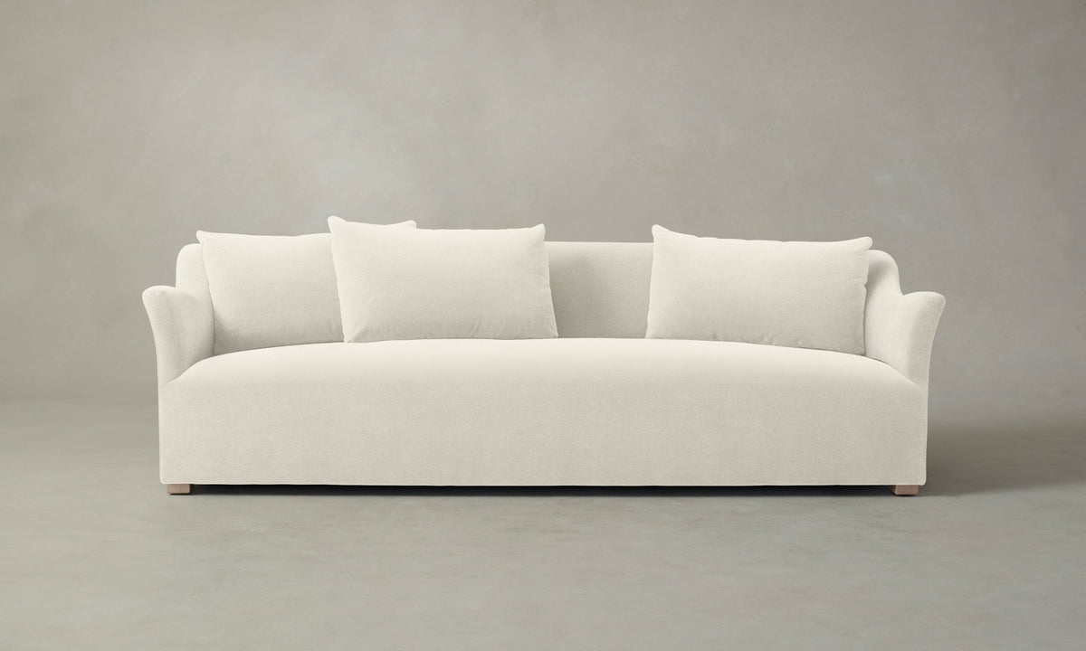 The Lenox Sofa - Marled Alpaca Velvet Porcelain