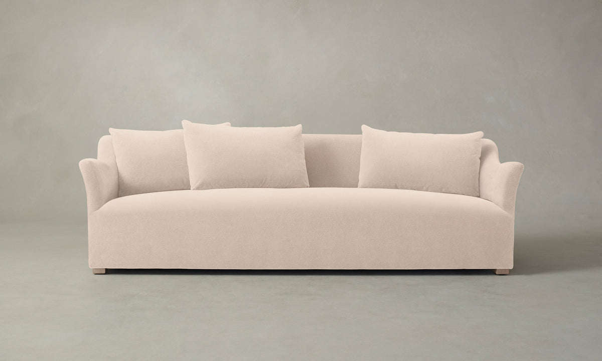 The Lenox Sofa - Marled Alpaca Velvet Rosette