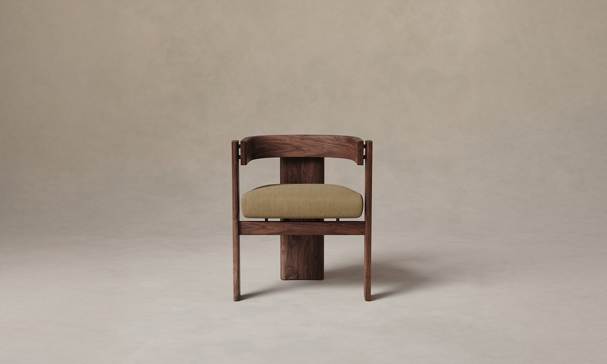 The Lunara Dining Armchair - Mohair Almond