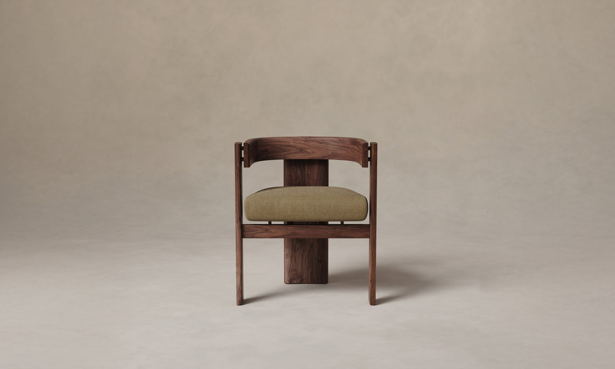 The Lunara Dining Armchair - Mohair Almond