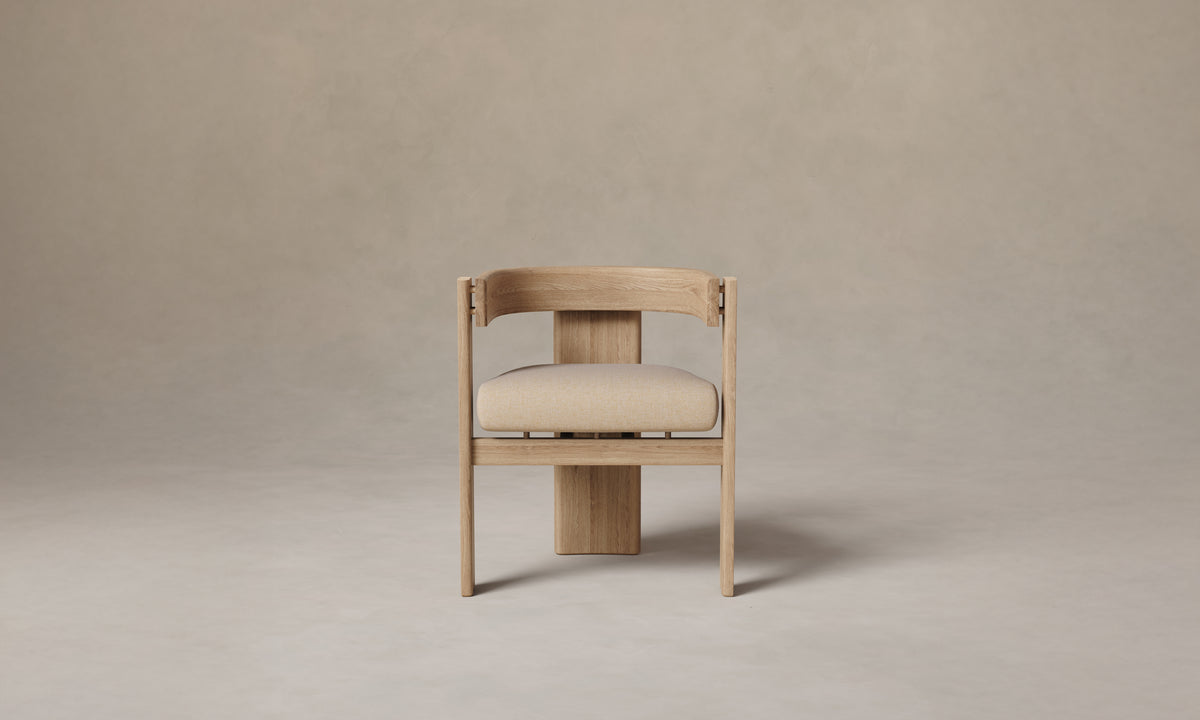 The Lunara Dining Armchair - Performance Linen Weave Prairie