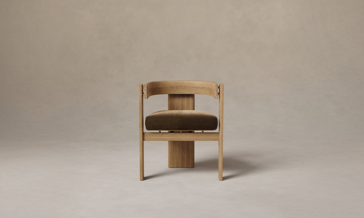 The Lunara Dining Armchair - Performance Velvet Bark