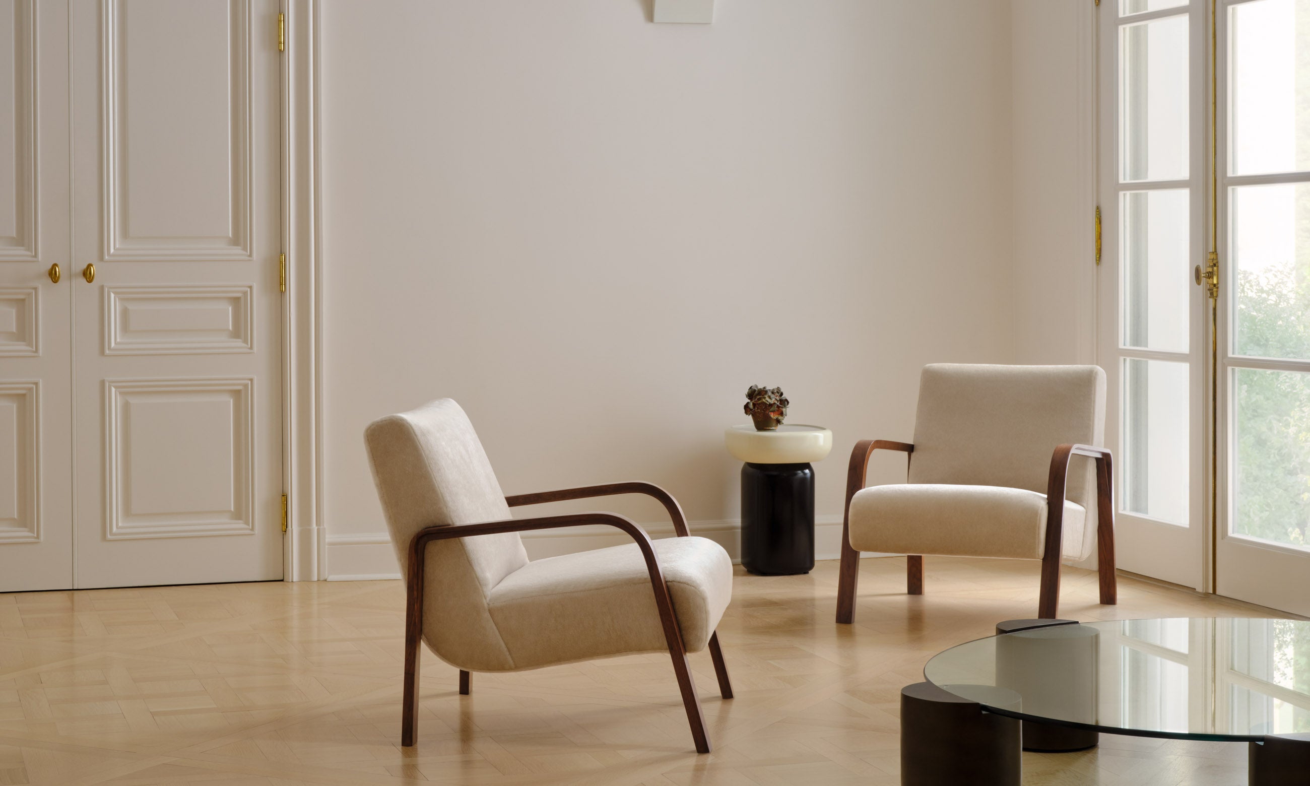 The Felix Chair - Deep Pile Mohair Limestone – Maiden Home