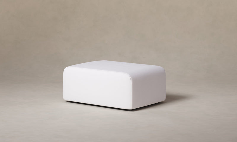 The Marcello Ottoman - Heritage Belgian Linen Egret