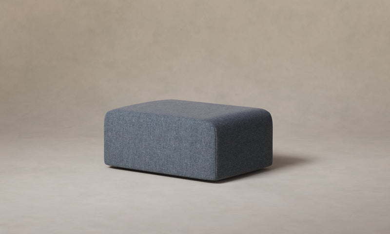 The Marcello Ottoman - Heritage Belgian Linen Lake