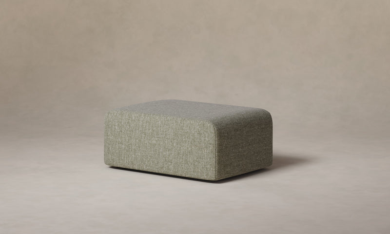 The Marcello Ottoman - Heritage Belgian Linen Thyme