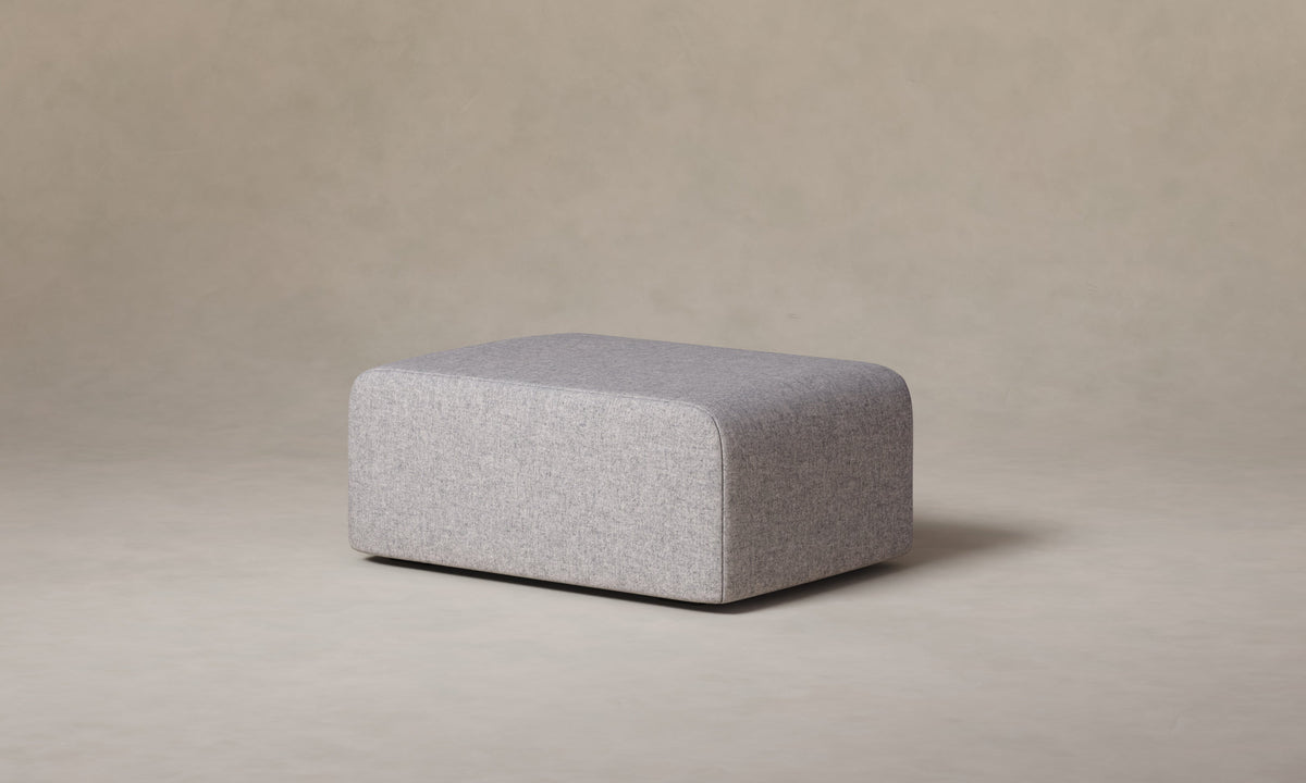 The Marcello Ottoman - Italian Brushed Wool Moon