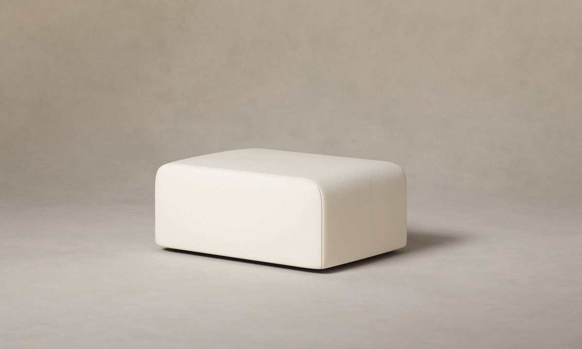 The Marcello Ottoman - Marled Alpaca Velvet Porcelain