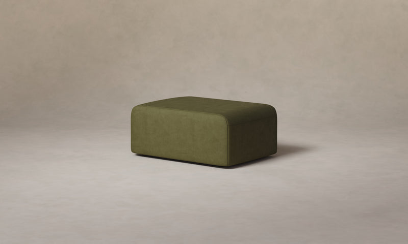 The Marcello Ottoman - Nubuck Leather Artichoke