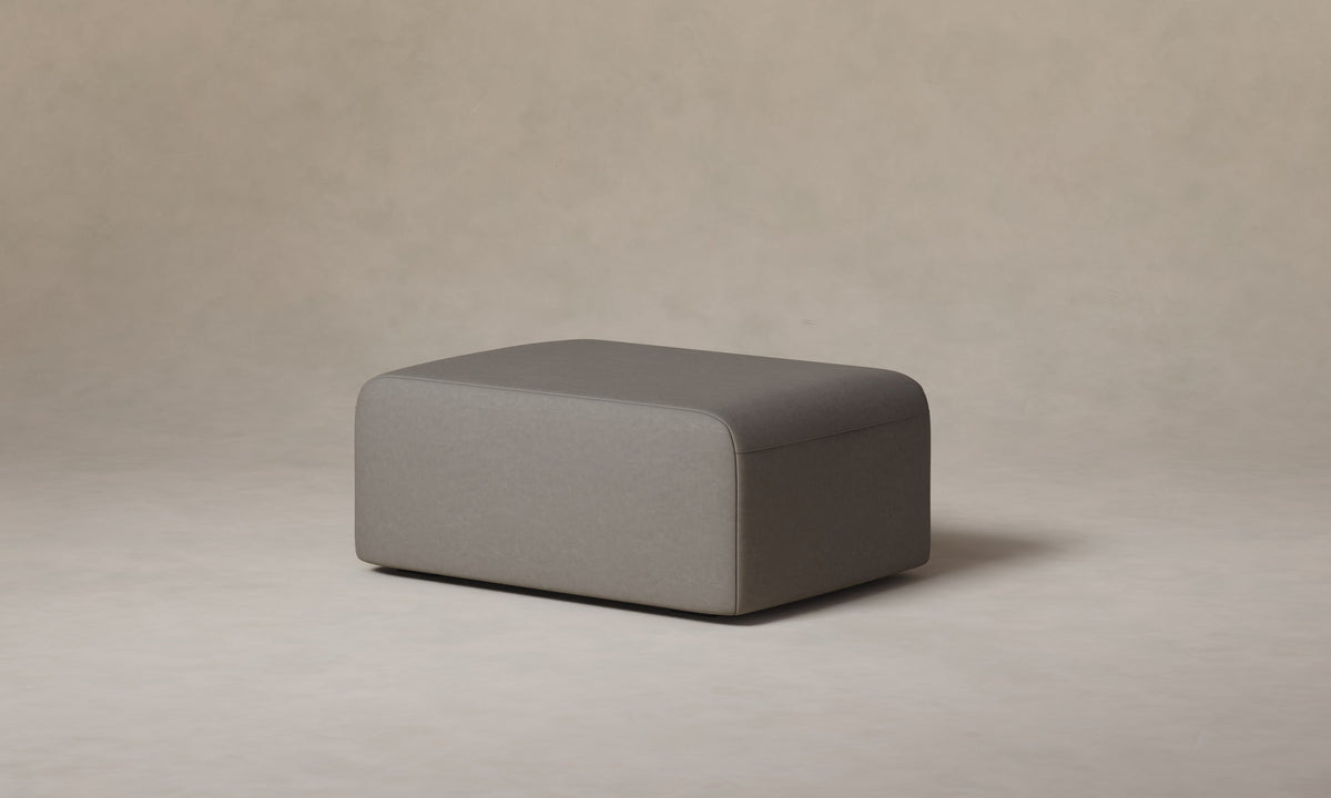 The Marcello Ottoman - Nubuck Leather Asphalt