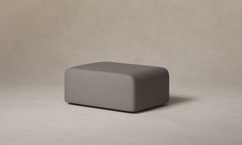 The Marcello Ottoman - Nubuck Leather Asphalt