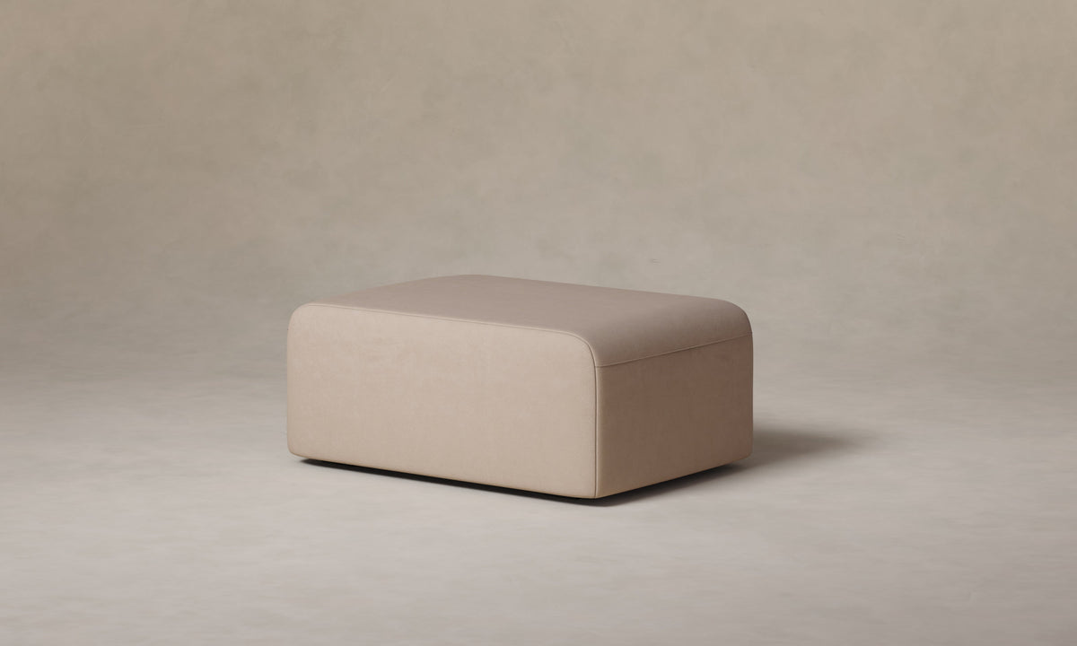 The Marcello Ottoman - Nubuck Leather Fawn