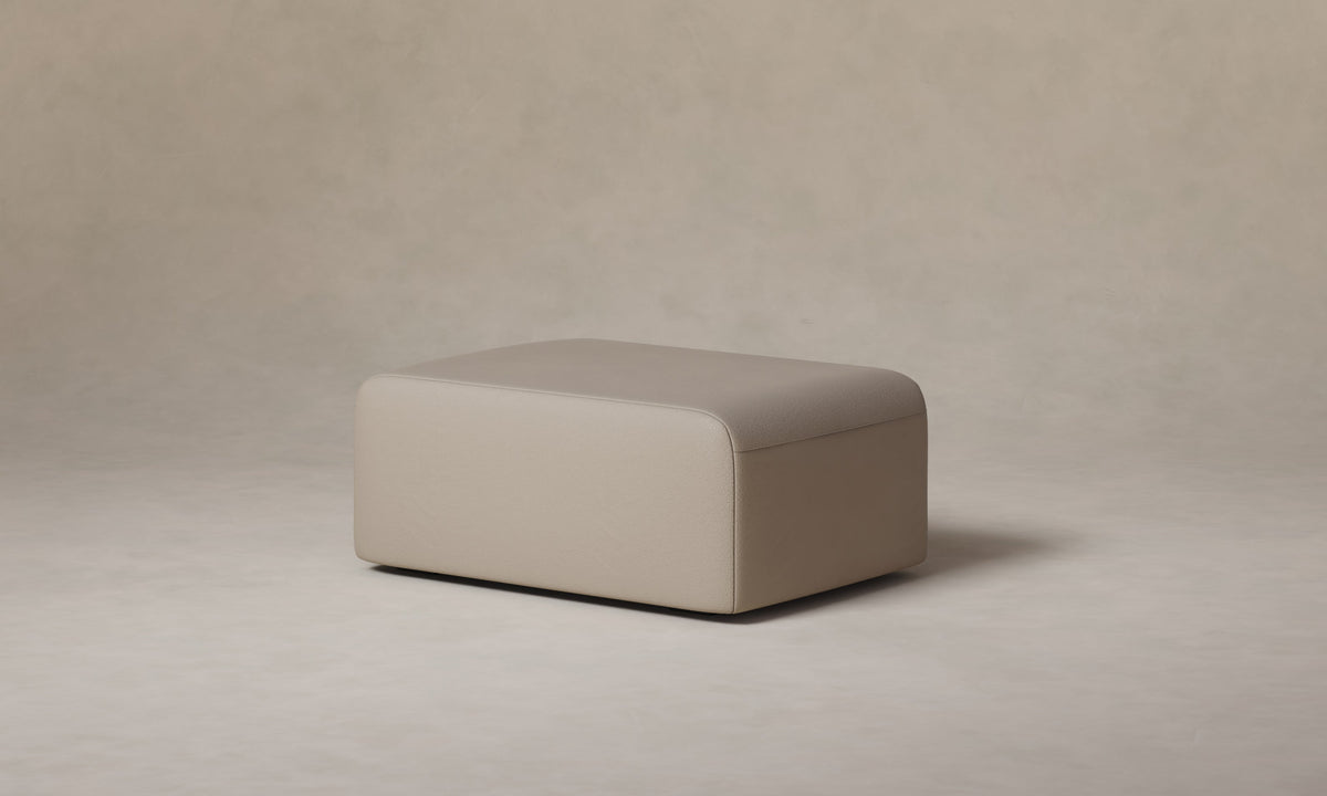 The Marcello Ottoman - Pebbled Leather Stone