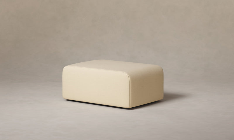 The Marcello Ottoman - Performance Linen Weave Flour