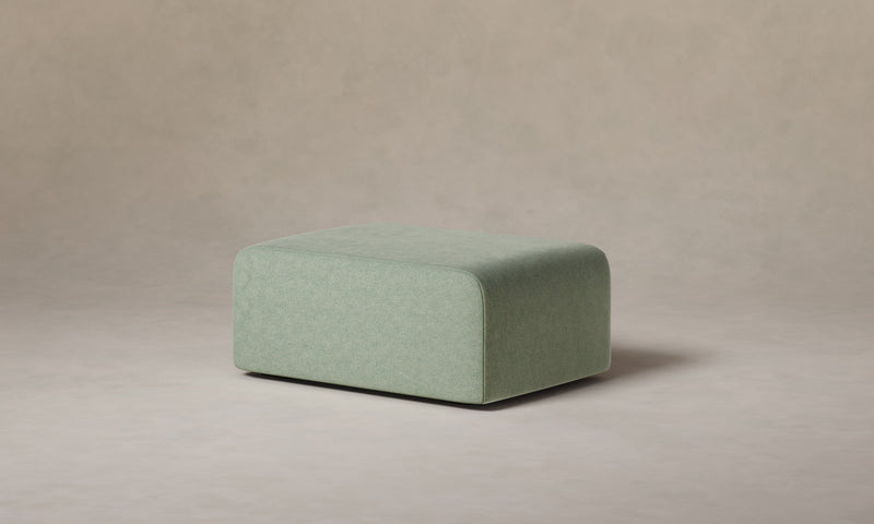 The Marcello Ottoman - Performance Velvet Seafoam
