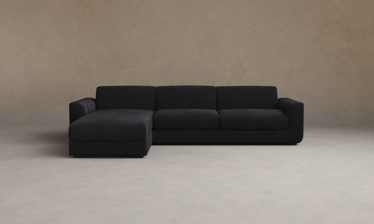 The Marcello Sectional - Marled Alpaca Velvet Basalt