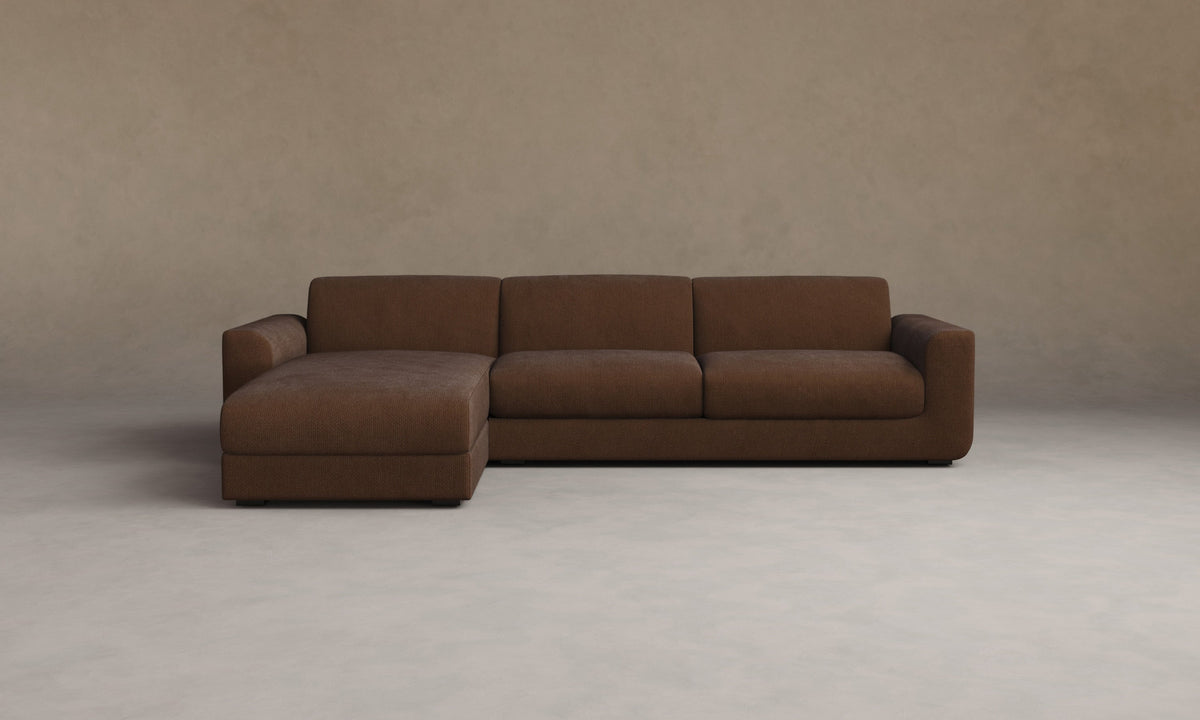 The Marcello Sectional - Marled Alpaca Velvet Whiskey