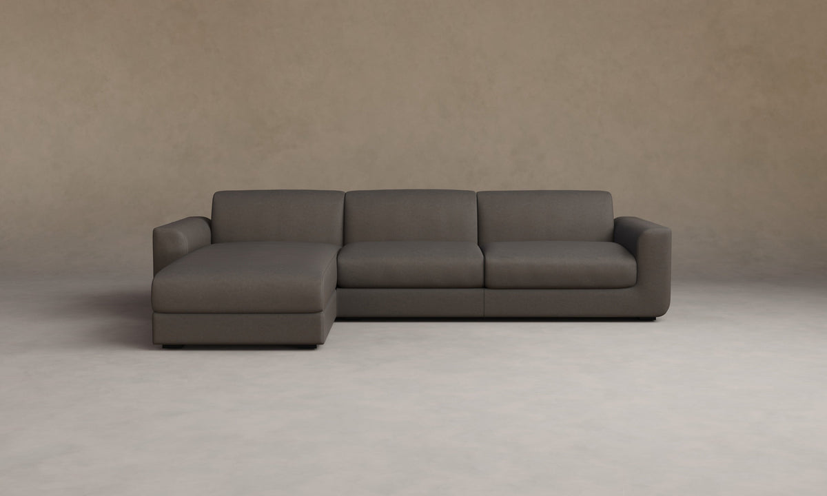 The Marcello Sectional - Nubuck Leather Asphalt
