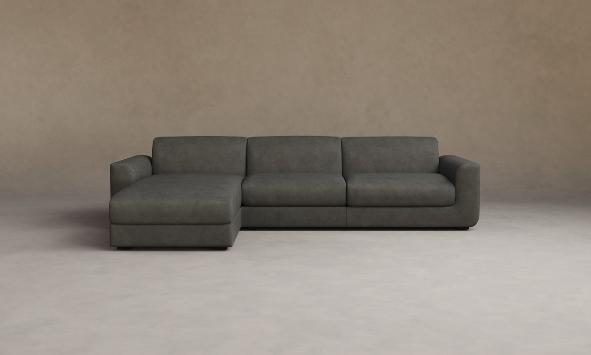 The Marcello Sectional - Nubuck Leather Gravel