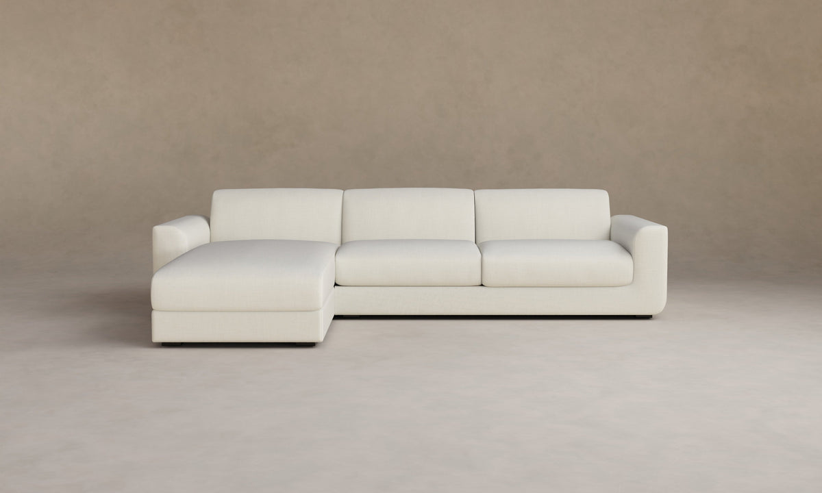 The Marcello Sectional - Performance Linen Weave Pure White
